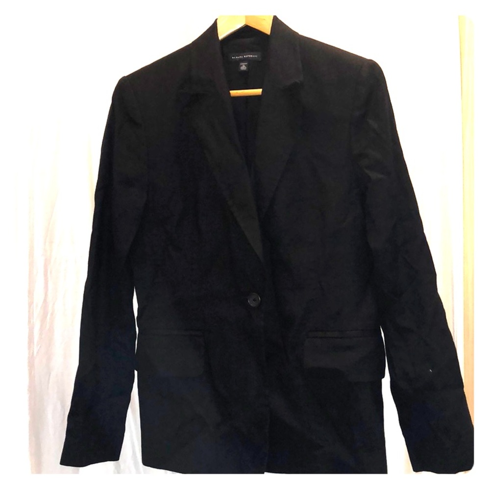 Banana Republic Women’s Black Linen Blazer 12